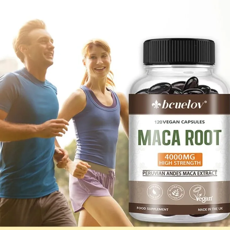 Raiz de Maca Orgânica 4000mg por porção Suplemento energético natural Maca peruana para homens e mulheres Não-OGM sem glúten