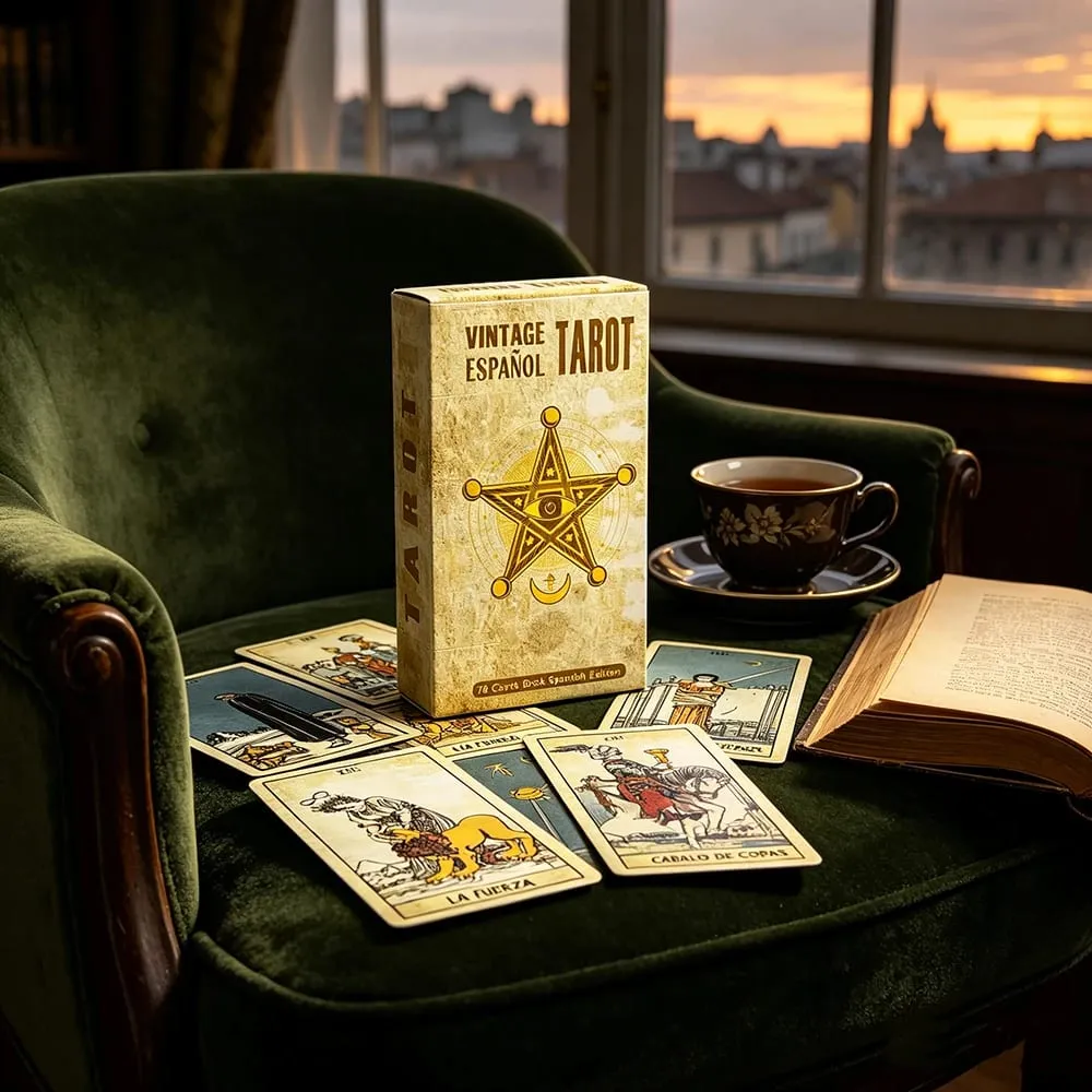 Baralho de tarô vintage español, 78 cartas de tarô, versão espanhola, adivinhação, jogo de cartas para iniciantes