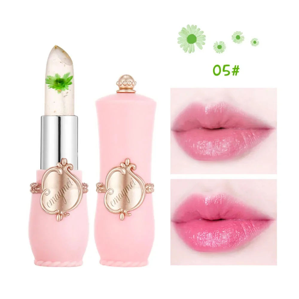 Flor geléia batom conjunto mudança de temperatura hidratante flor lábio vara longa duração bálsamo labial mudança de cor mágica brilho labial conjunto