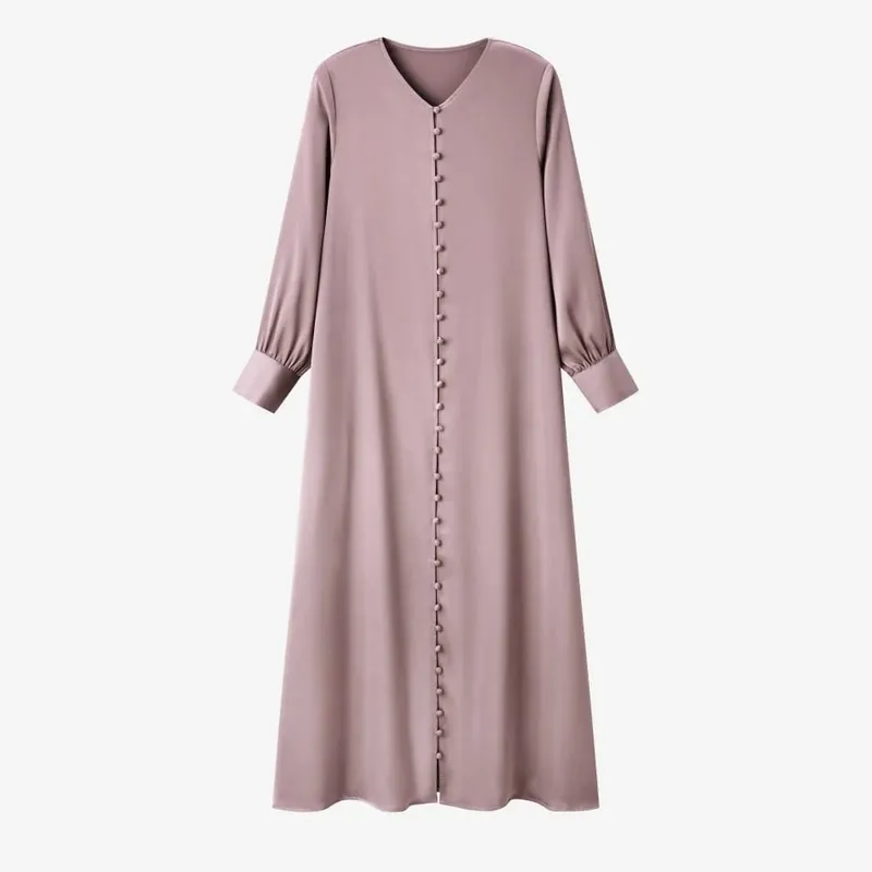 AS SS26 light satin ball buttons dress lightweight super comfortable fabric dressy woman clothes