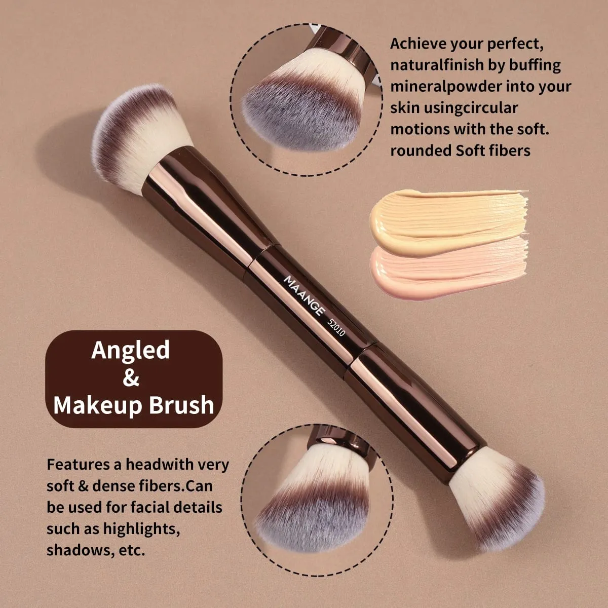 1pcs pincéis de maquiagem de base dupla para creme líquido corretivo em pó cerdas macias ferramentas de beleza cosmética