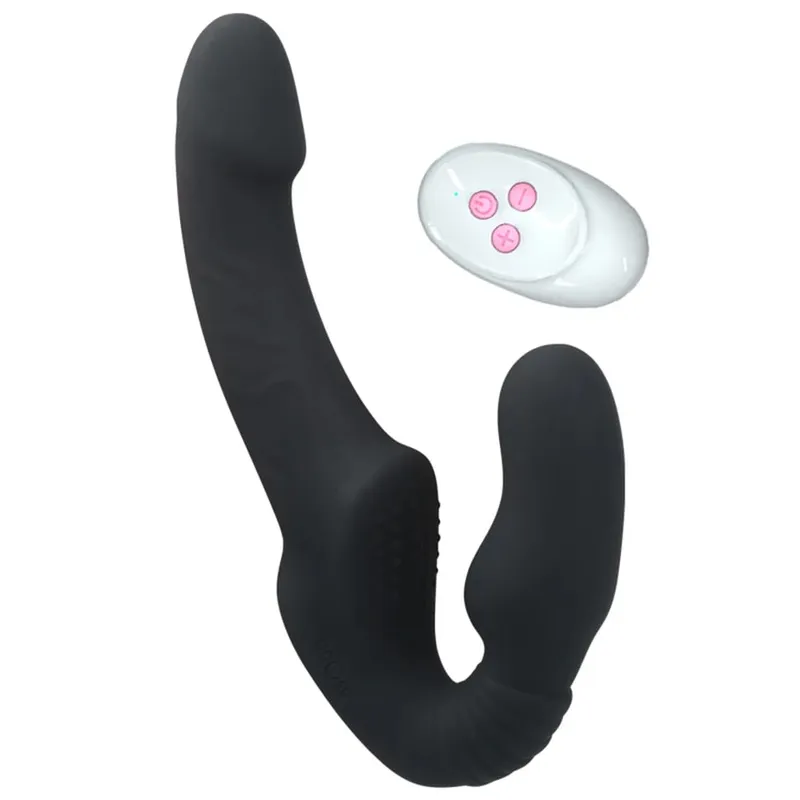10 Speeds Strapless Strapon Dildo Vibrator Female Double Vibrating G Spot Adult Sex Toys For Women Couple Anal Prostate Massager