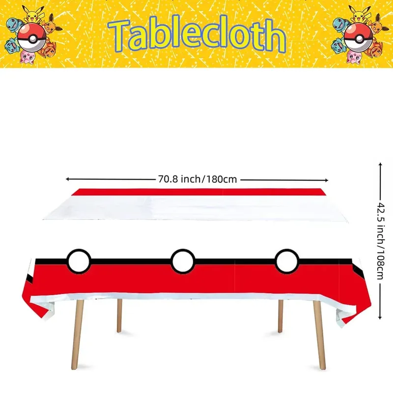 1/10 pçs pokemon toalha de mesa decoração de aniversário descartável toalha de mesa pikachu crianças presentes de aniversário suprimentos de chá de bebê