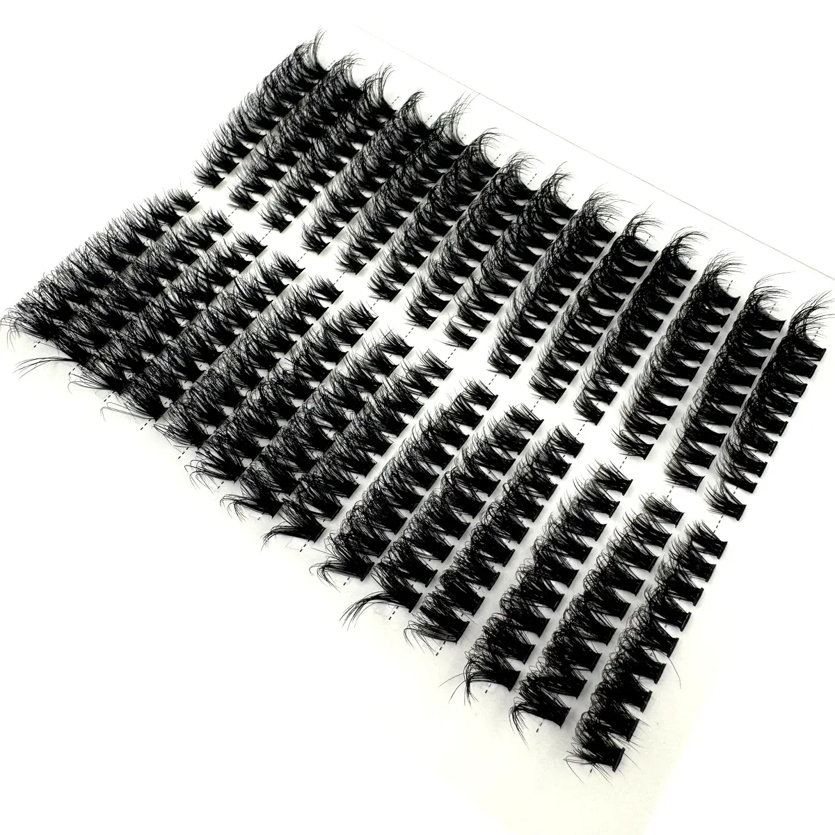 Olho de gato efeito fofo chicote único clusters esquerda + direita extensão de cílios 3d fino natural olhando diy segmentado extensões de cílios