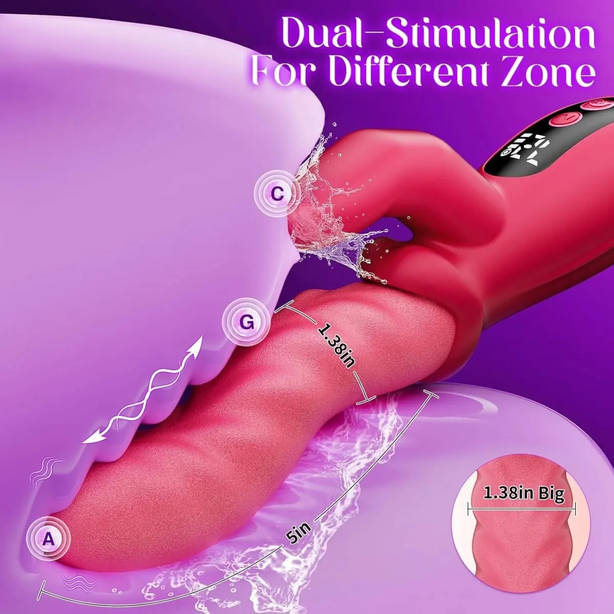 2 em 1 onda empurrando vibrador vibrador para mulheres g ponto coelho vibradores clit estimulador masturbador feminino com led brinquedos sexuais adultos