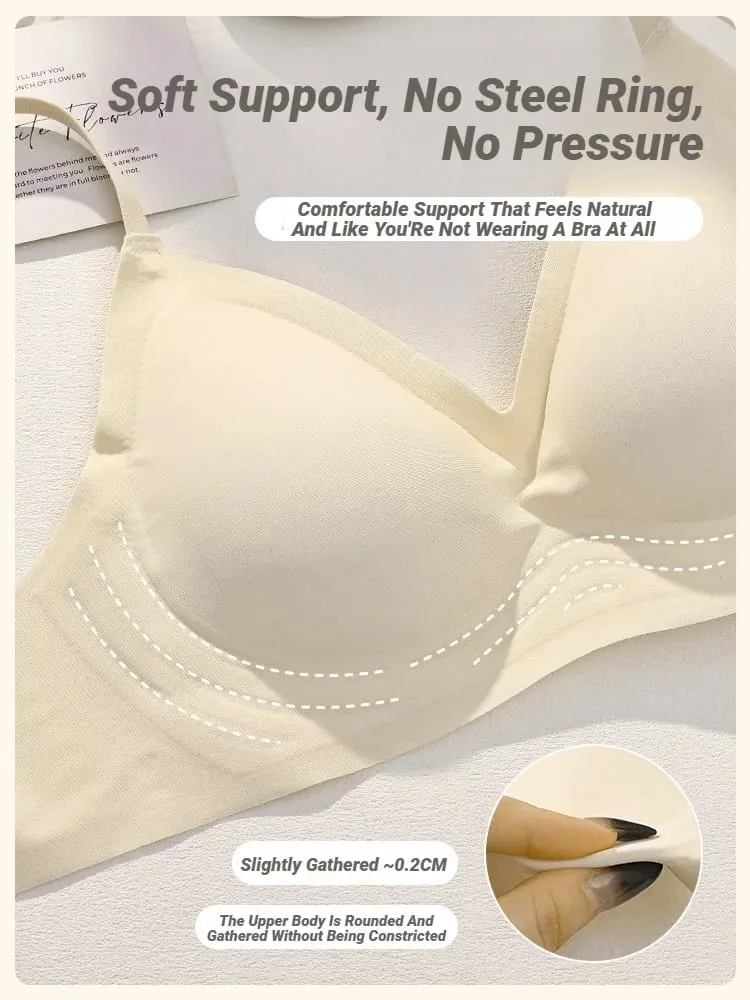 Sutiã sem costura de peito pequeno feminino push-up confortável sem arame suporte macio roupa interior fechada para mulher com seios sem jantes