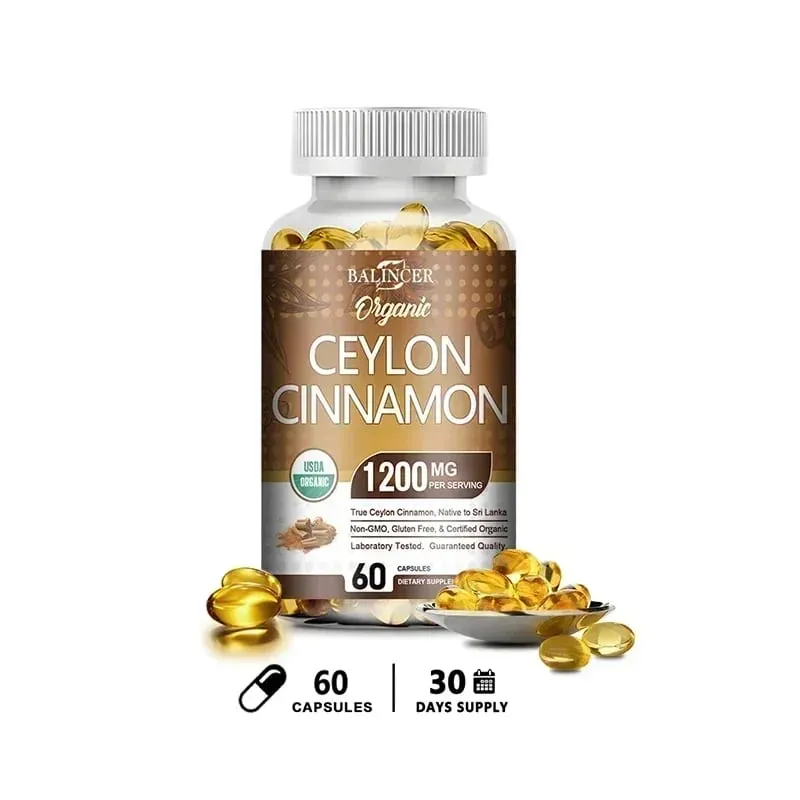 Suplemento Orgânico de Canela do Ceilão - Antioxidante Sistema Imunológico Saúde Cardiovascular e Gastrointestinal Não OGM Sem Glúten