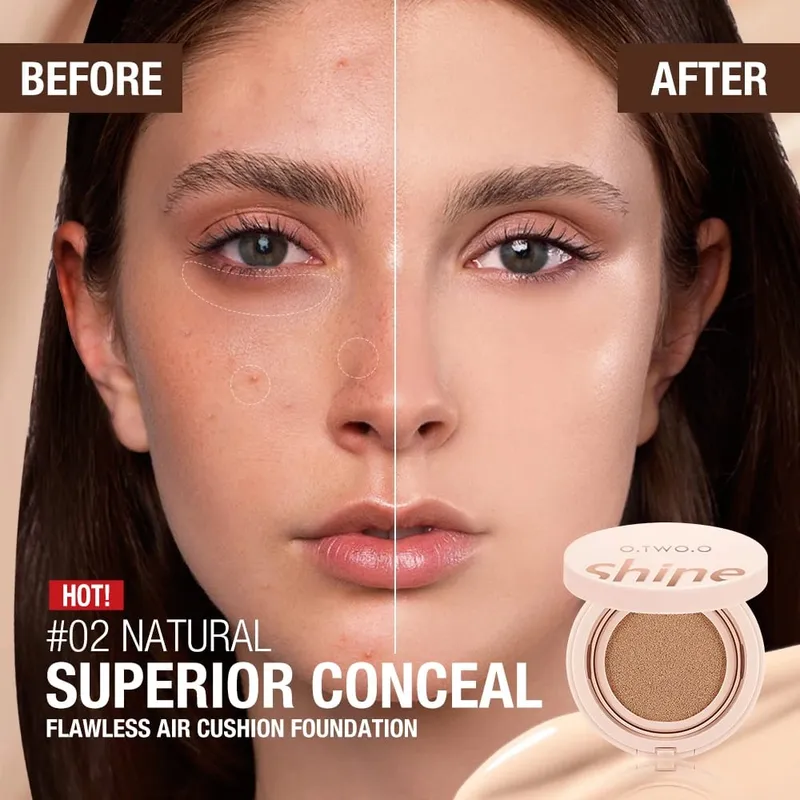O.TWO.O Conjunto completo de maquiagem à prova d'água, rímel, delineador, base, creme BB, almofada de ar, corretivo, batom, primer facial, conjunto de cosméticos