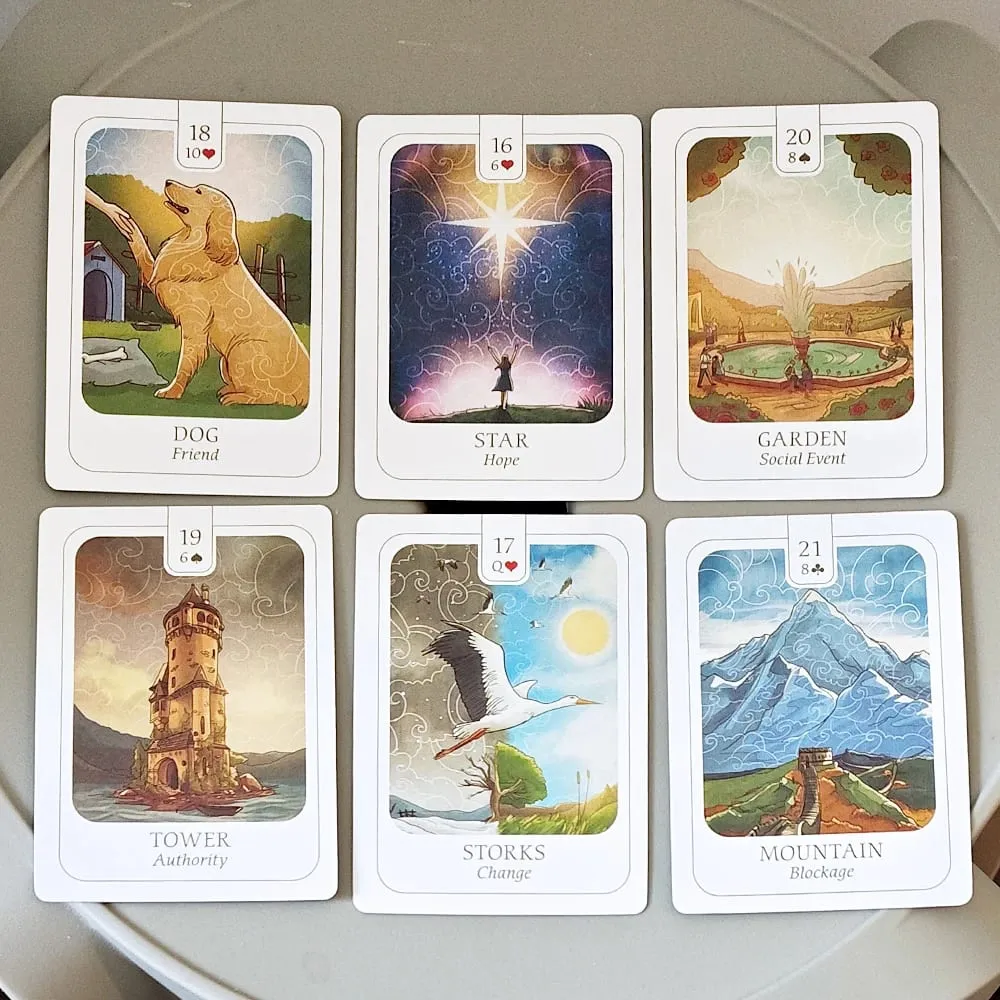 Simplicity Lenormand 牌 9*6 公分 41 張精美插圖卡片,具有有意義的象徵意義,帶有“是不是也許”卡片 — image 5