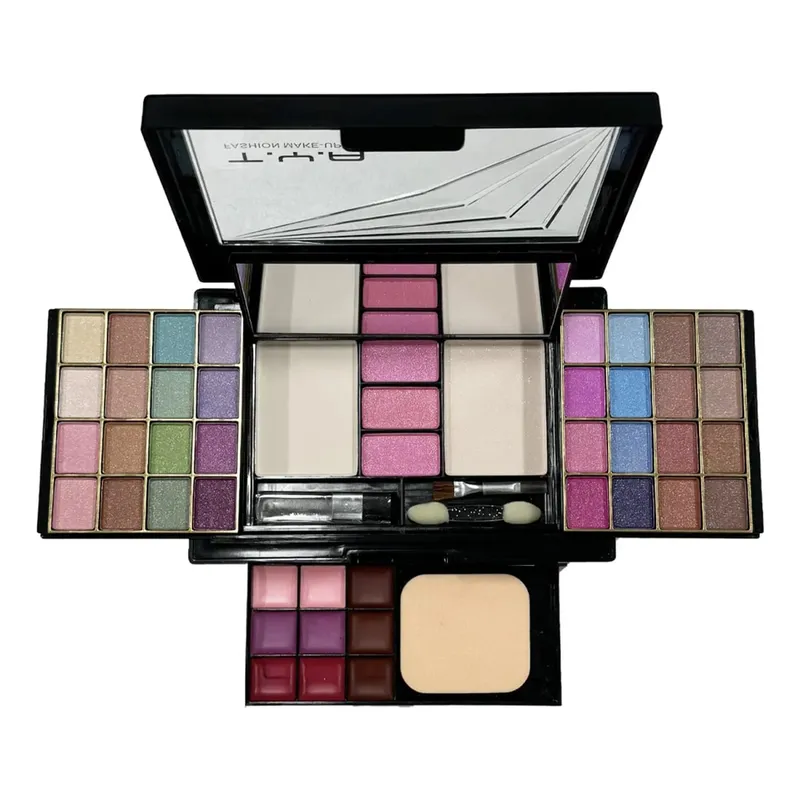 Kit de maquiagem conjunto completo para mulheres, multifuncional, tudo em uma caixa, novo 46 cores, batom, sombra, pincel de sobrancelha, paleta de maquiagem