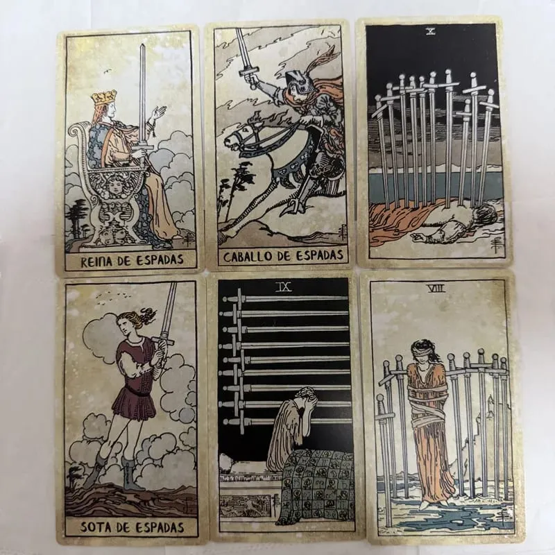 78pcs Vintage Tarot Cards Spanish Edition Board Game Divination Deck for Beginners Oracle Deck