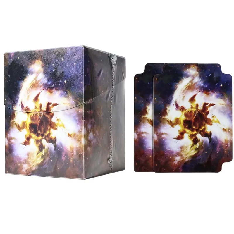 100 多張 BASIC LANDS 塑膠集換式卡盒可容納雙套卡 TCG/CCG 記憶卡盒，適用於 MTG/YGO，附兩個分隔板