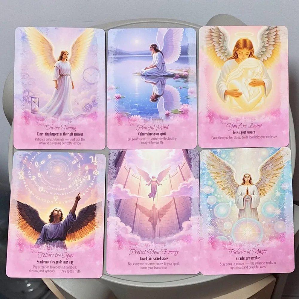 天使指導神諭牌 - 44 張卡片,附指南勵志占卜卡,裝在鐵盒中,促進精神成長 — image 6
