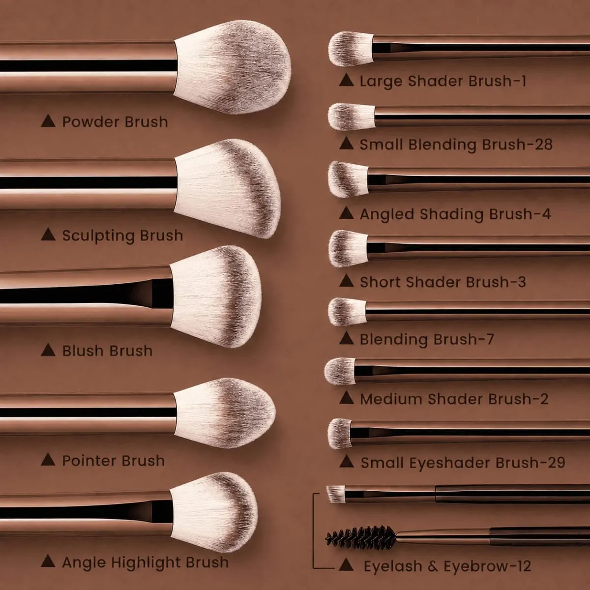 Conjunto de pincéis de maquiagem kabuki com cerdas macias, 16 peças, base, sombra, blush, ferramenta cosmética, pincel de maquiagem profissional — image 4