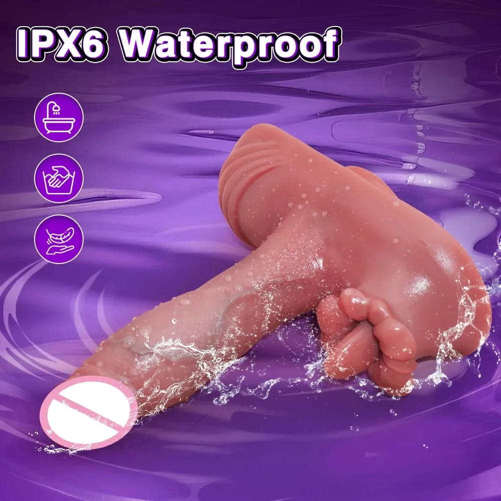 Vibrador realista para sentar e andar, 6 em 1, controle remoto vibratório, vagina, ponto g, estimulador de clitóris, brinquedos sexuais para mulheres