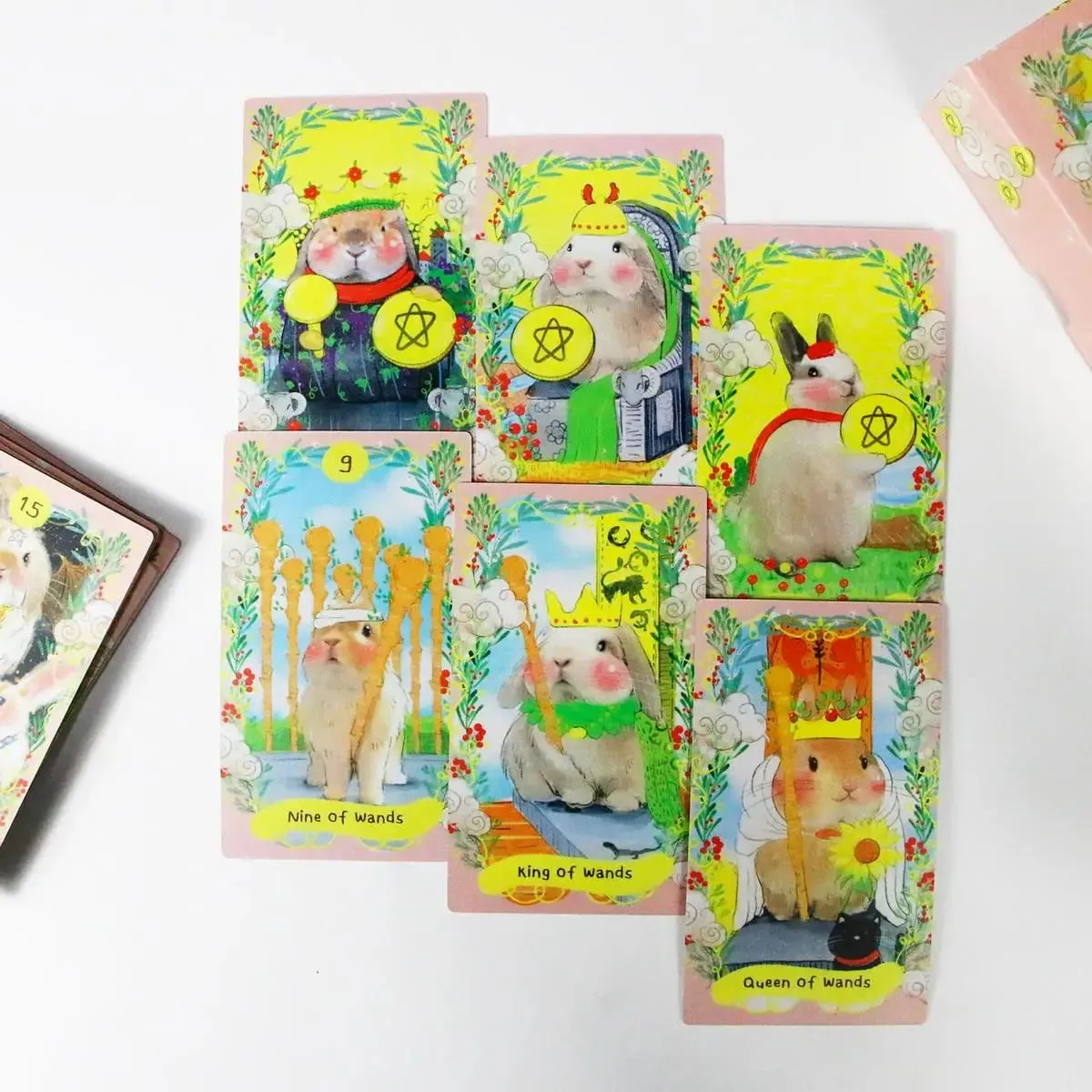 Chubby Bunny Tarot 12*7cm Um baralho de 78 cartas com coelhinhos fofos 2,75 x 4,75'' Embalagem caixa rígida