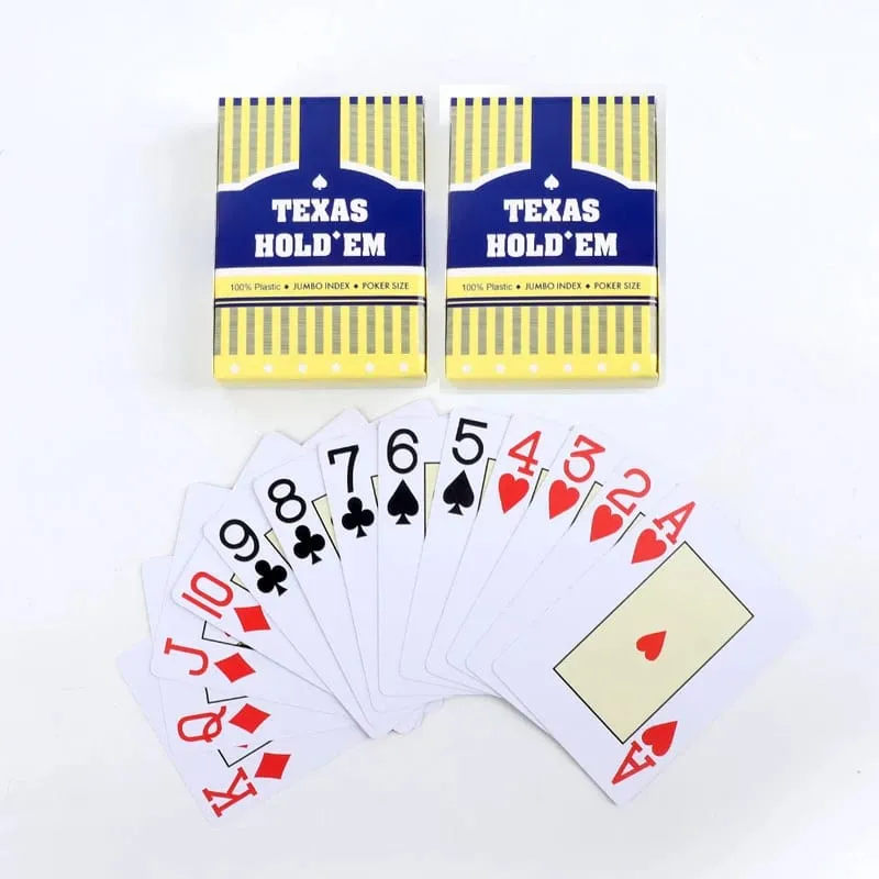 1/2pcs Um conjunto de cartas de jogo universais duráveis ​​de bacará e Texas Hold'em à prova d'água e suave para jogos de pôquer e ponte