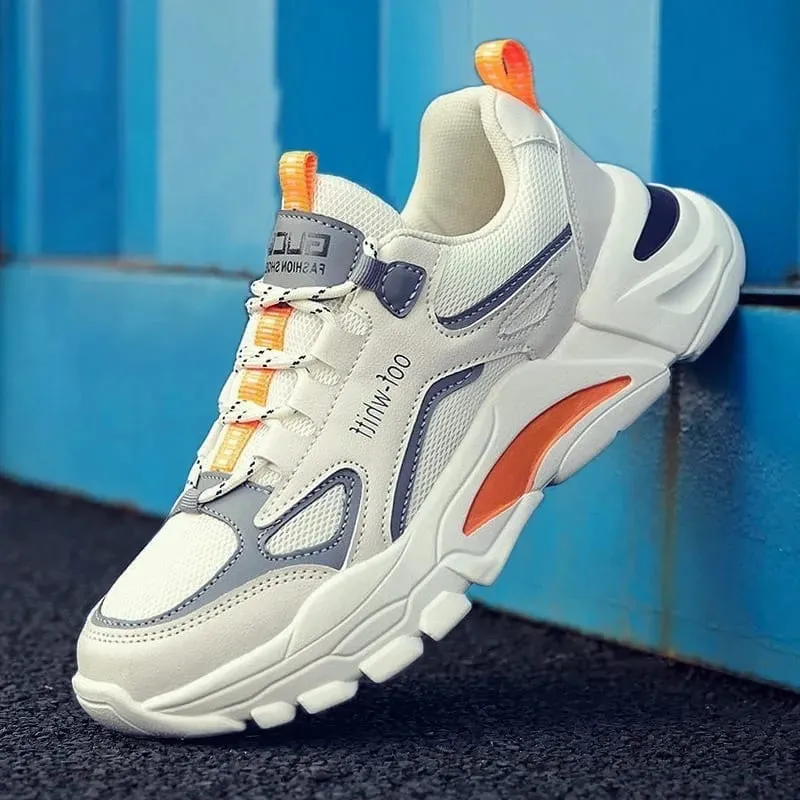 Primavera 2026 tênis de malha respirável na moda masculina casual corrida pai sapatos versátil estilo ins-nova chegada