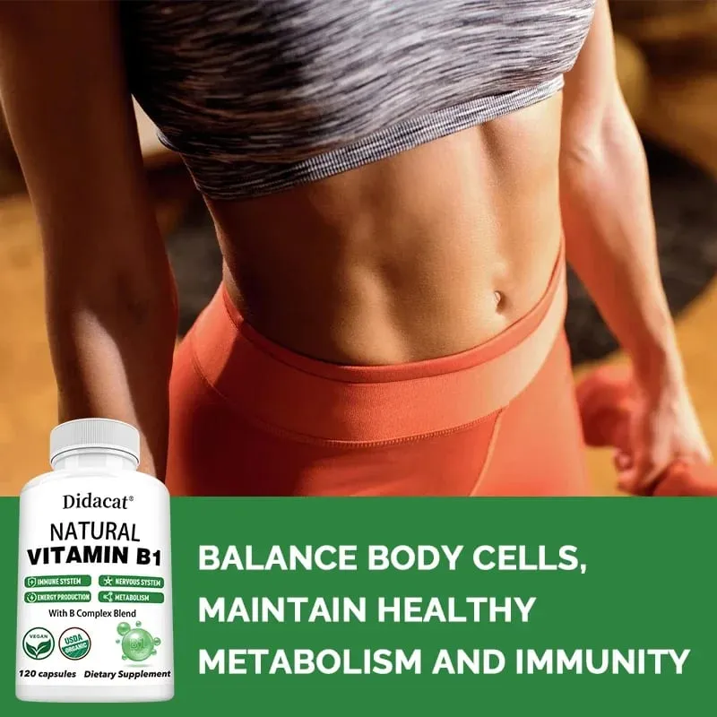 Didacat Vitamina B1 ajuda o sistema imunológico, sistema nervoso, suporte energético, suplemento dietético