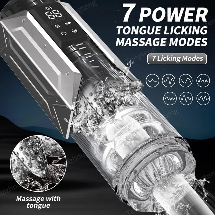 Stroker masturbador masculino automático com 7 impulsos rotativos lambendo adulto bolso buceta masculino brinquedo sexual boquete máquina de sexo