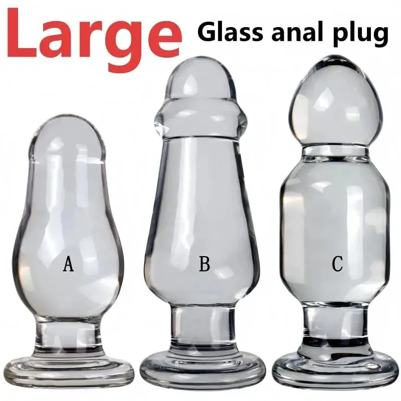 Vibrador de vidro de grande diâmetro, masturbador feminino, estimulação da próstata masculina, expansor anal, brinquedo sexual adulto para maior prazer