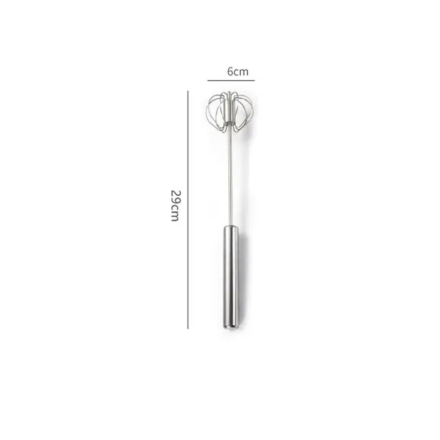 Batedor de ovos rotativo semiautomático, doméstico, aço inoxidável, utensílios de creme, batedor, misturador manual, ferramenta de cozinha