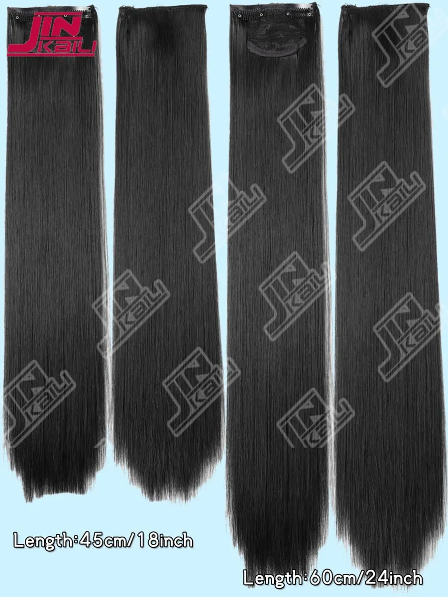 JKL Peças de extensão de cabelo longo Realista Volume Boost Invisível Traceless Conjunto de três peças Extensões de cabelo sintético asiático