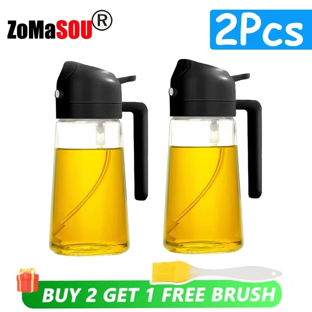 1-4pc 2-em-1 pulverizador pourer óleo garrafa vazia recipiente de óleo de plástico dispensador vaporizador cozinha churrasco acampamento utensílios de cozinha