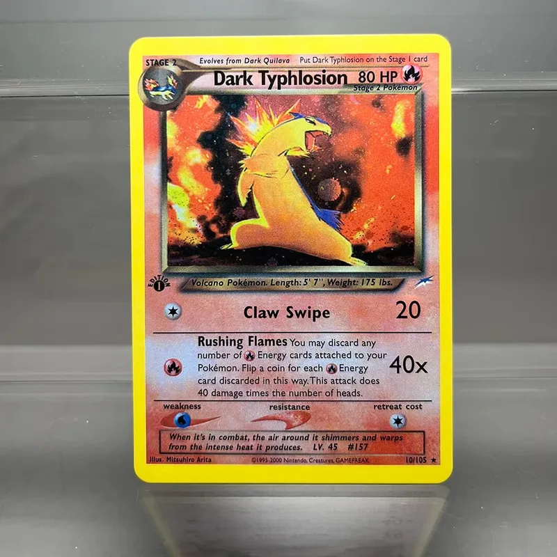 Neo destino charizard ptcg cartão de coleção única 1ª edição 1996 tyranitar gengar cartão pkm cartões proxy brinquedos presentes