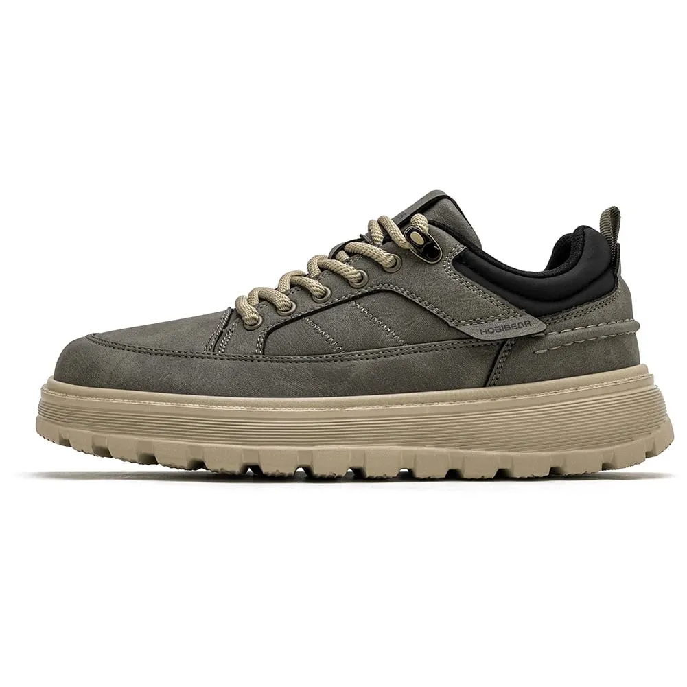 Sapatos masculinos de couro artificial clássico de largura larga Oxford com salto grosso retrô com cadarço casual