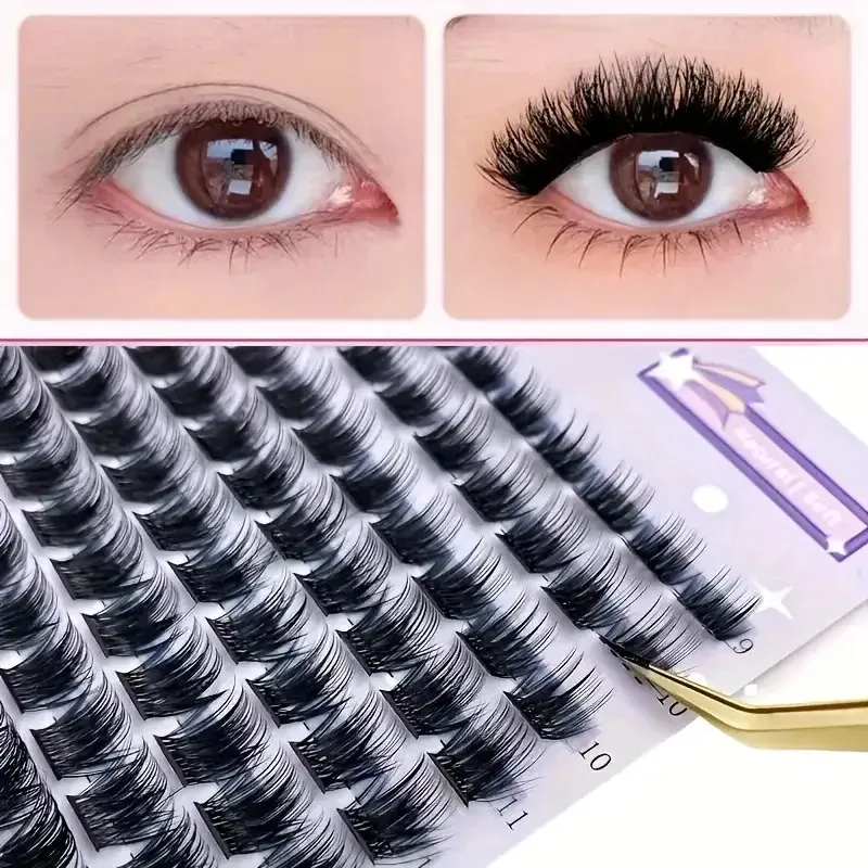 Extensões de cílios DIY de salão de beleza D Curl 9-16mm Misturado Natural Volume 3D Cluster Cílios para Festival de Casamento e Maquiagem Casual para os Olhos
