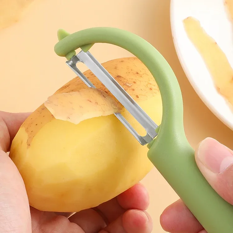 Descascador de aço inoxidável para remoção de casca de frutas batata vegetal avião descascadores manual rápido descascador vegetal cortador ferramenta cozinha — image 3