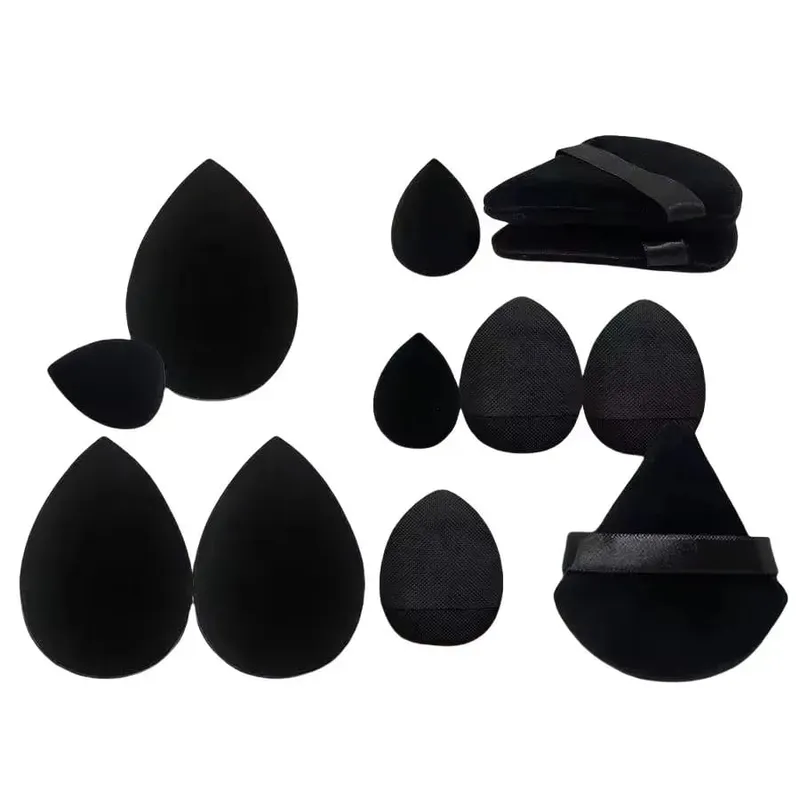 Conjunto de esponja de maquiagem com 12 peças, essencial para iniciantes, cosméticos, fácil de aplicar, conjunto de esponja de base de maquiagem