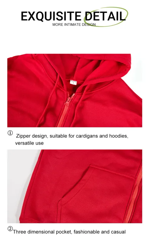 Customized Pattern Logo Diy Men Zipper Hoody Loose Pocket Long Sleeve Fashion Fleece Hoodies Retro Unisex Autumn Clothing