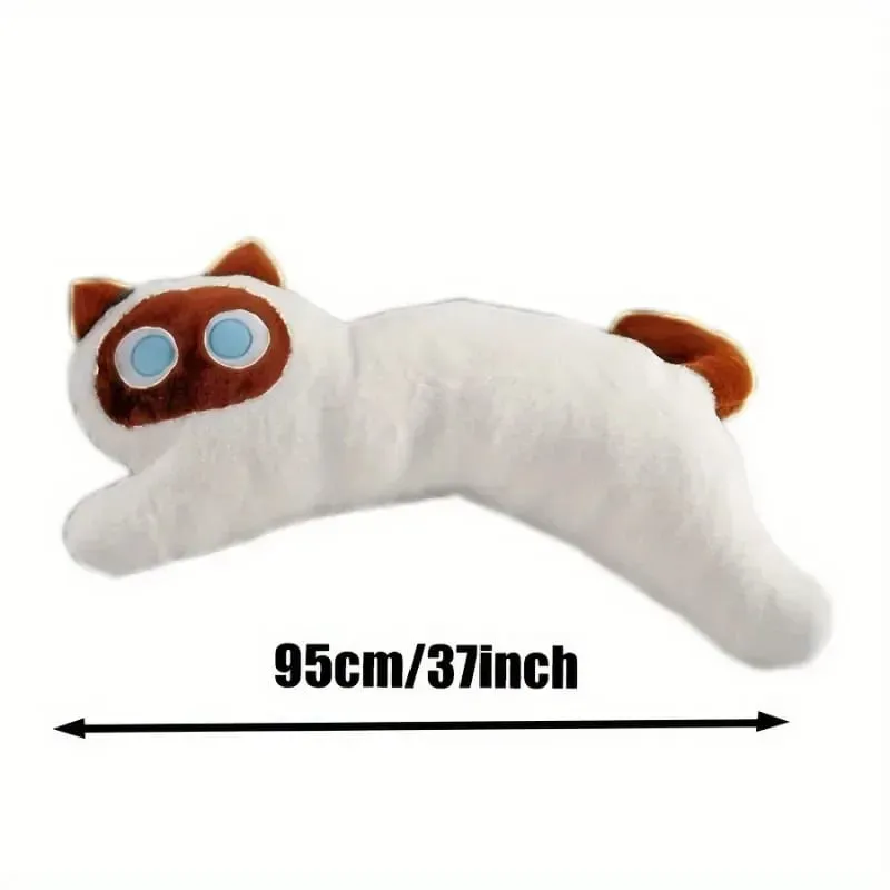 Travesseiro de pelúcia de gato preto, boneco de gato longo, dormitório, braçadeira de perna para dormir, almofada de sofá, uso doméstico