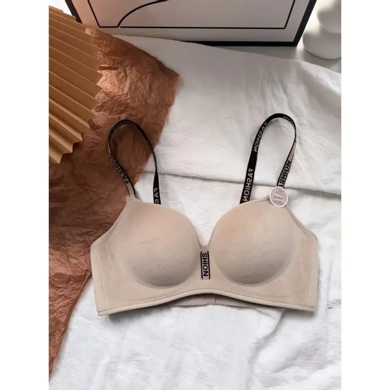Sutiã push-up sem costura 5cm, engrossado, coleta de seios pequenos, anti-flacidez, peito plano macio, lingerie especial sem anel de aço