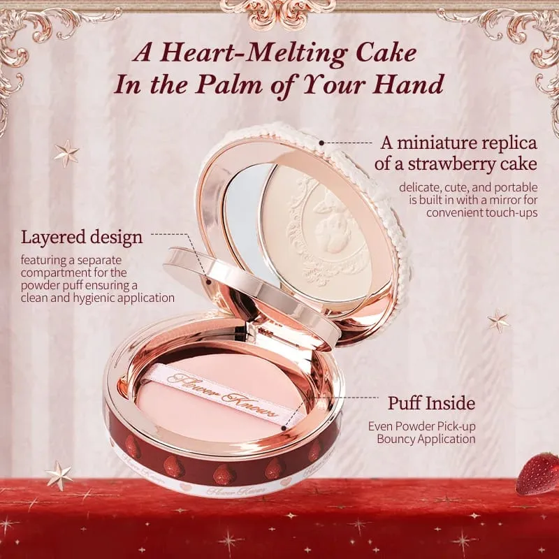 Flor sabe morango cupido coleção conjunto de maquiagem pó pressionado sólido perfume kit de maquiagem para mulheres kit completo adolescentes compõem
