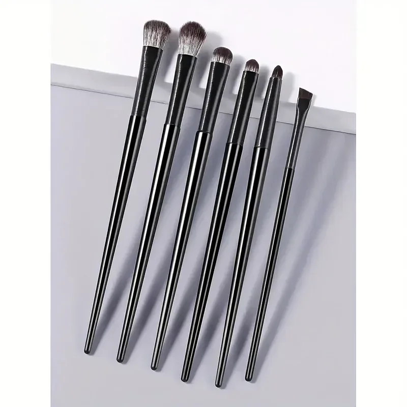 6pc olhos pincéis de maquiagem conjunto profissional macio contorno sombra delineador sobrancelha escova feminino beleza facial ferramenta cosmética c511