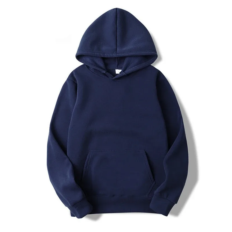 2024 pulôver hoodies primavera e outono manga longa cor sólida com capuz moletom moda casual masculino outfit sportwear solto ajuste