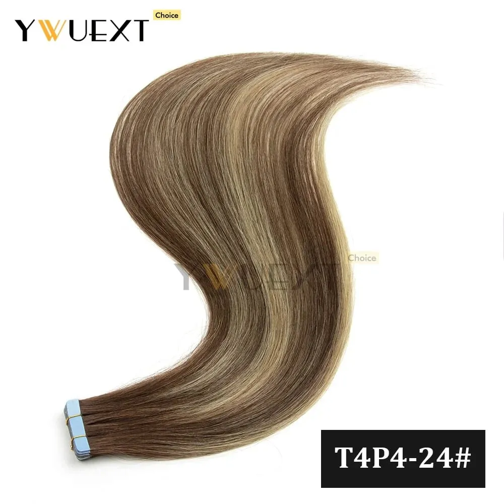 Fita de cores gradientes de 20 unidades/pacote em extensões de cabelo humano adicionam volume e comprimento para mulheres 30g 16-20 polegadas qualidade de salão de beleza YWUEXT