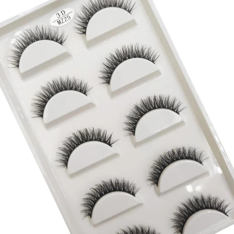 Wholesale 5 Pairs 3D Natural Mink False Eyelashes Makeup Extension Eyelash Fake Eye Lashes Faux Cils Make Up Beauty Cilios