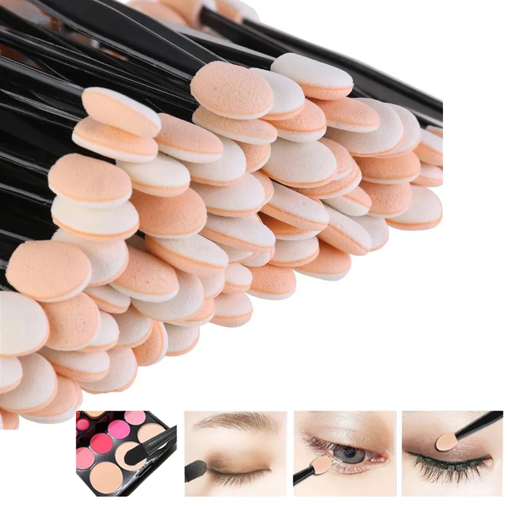 30/50pcs aplicadores de sombra de dupla face em esponja a granel pincéis de sombra de olho descartáveis ​​mini pincéis de maquiagem pincéis de pó de unhas