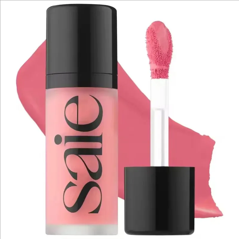 Saie Hydrating Blendable Dewy Liquid Blush Matte Sponge Head Blusher Natural Lasting Brighten Facial Contour Blush Tint Makeup