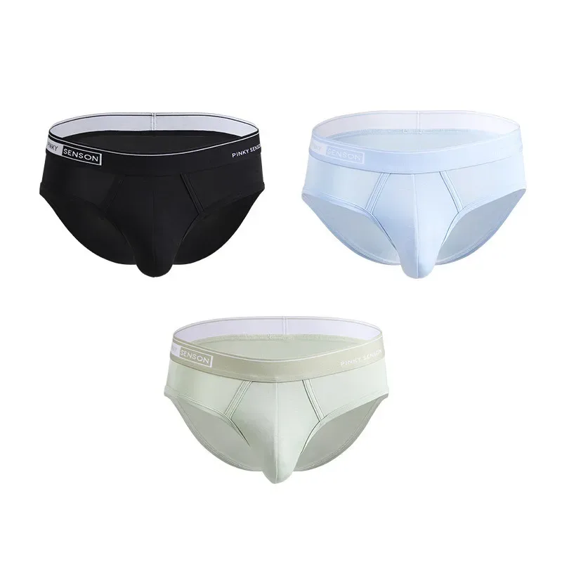 Tamanho grande novo sexy e respirável modal calças triangulares masculinas cor sólida meados de cintura cuecas para jovens cuecas para homem