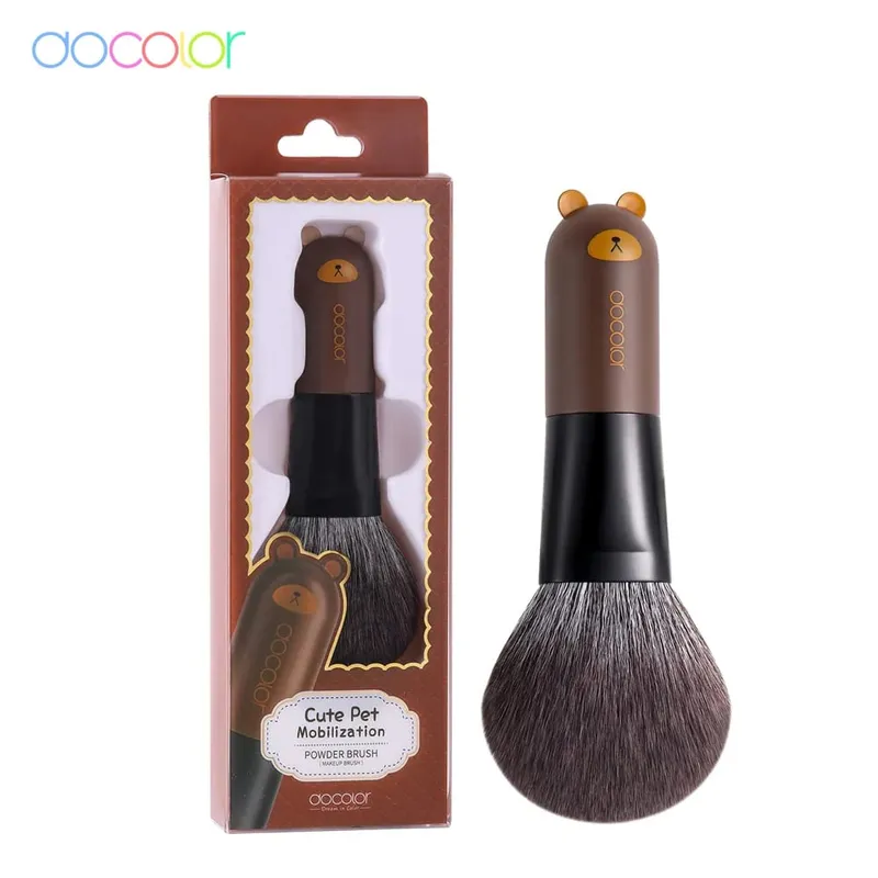 Docolor Makeup Foundation Brushes Cute Cartoon Face Kabuki Blush Powder Contour Fan Makeup Brush Synthetic Hairs Make up Tools