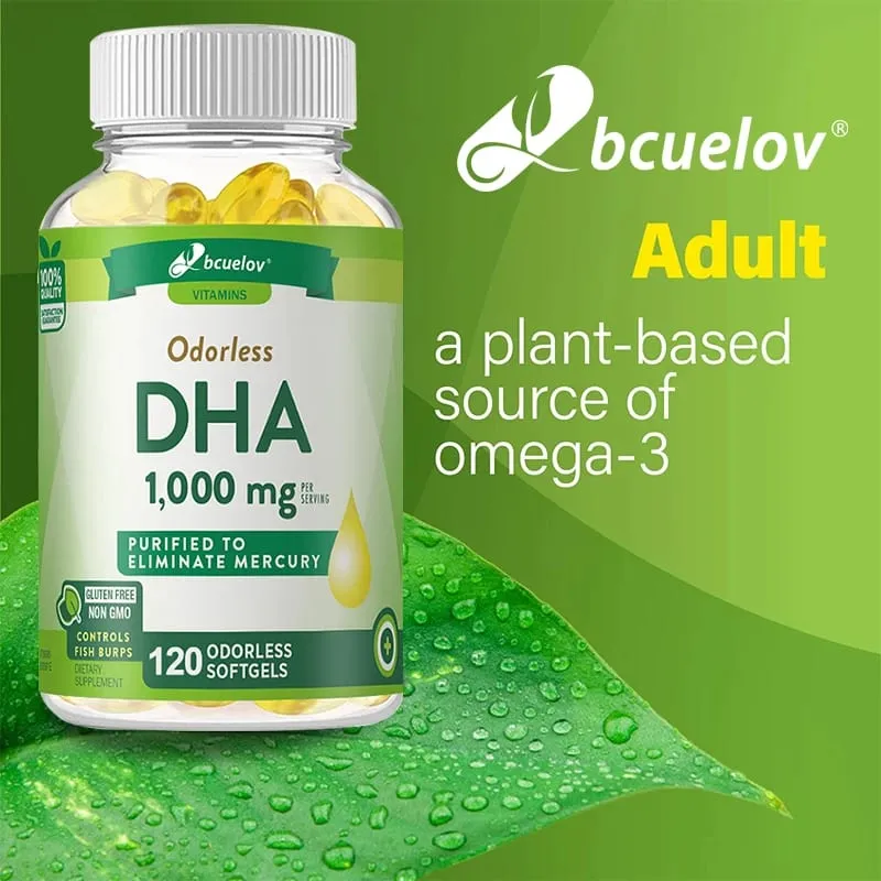 Bcuelov 高效 DHA - 支持大腦健康和認知功能 提高專注力和智力思維
