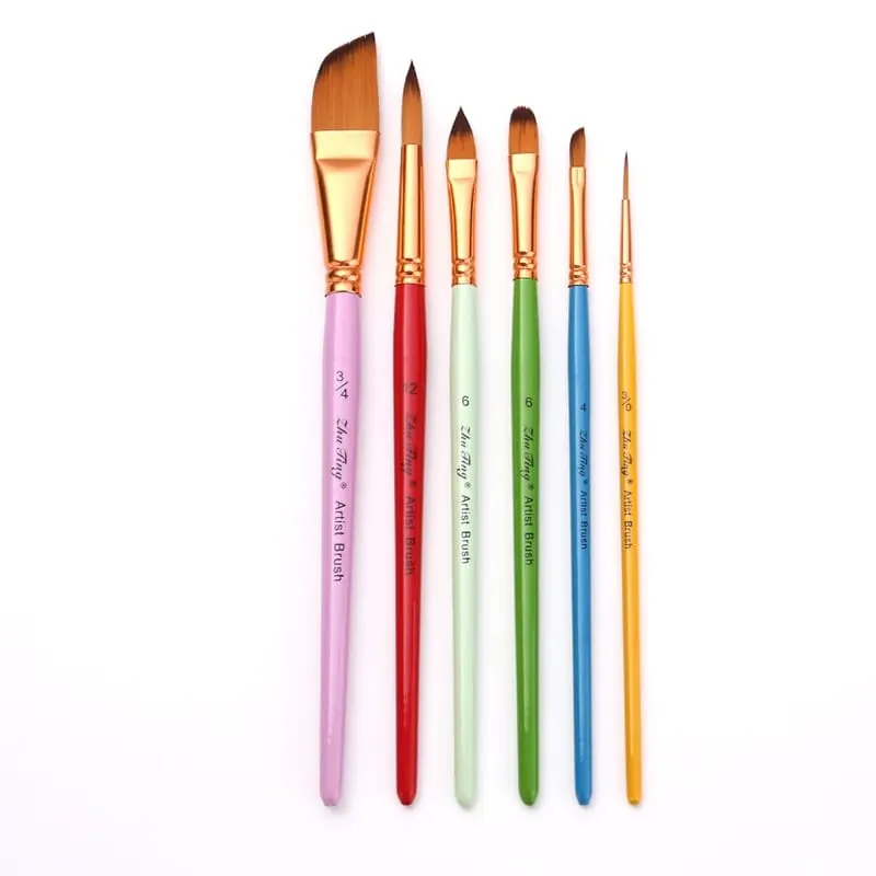 6 Pcs Profissional Multi-funcional Conjunto de Pincéis de Pintura Corporal Rosto Artista Ferramenta de Pintura em Aquarela Pincel de Maquiagem