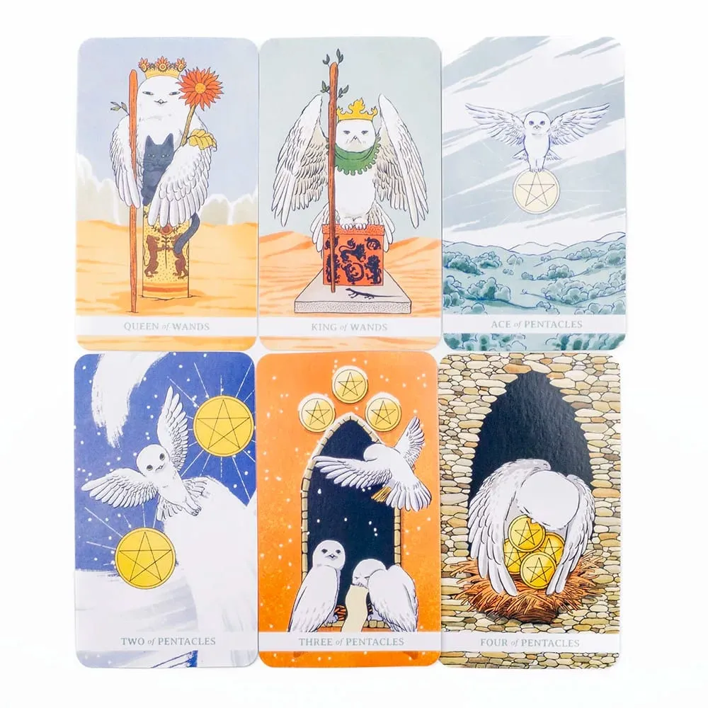 White Winny Tarot English Edition 80 Cards Deck with PDF Guidebook Fate Divination Cards for Beginners Board Games