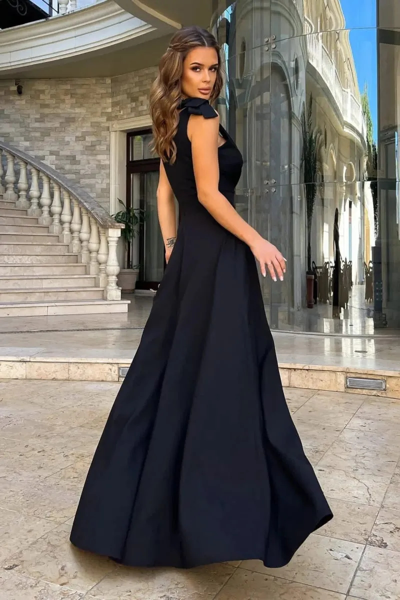 Cor sólida 2026 verão novo decote em v sexy divisão vestido de noite cinta espaguete sem mangas festa vestidos longos roupas femininas