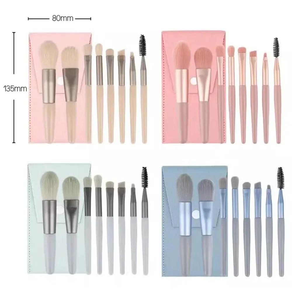 Conjunto de pincéis de maquiagem macios e macios para base cosmética, blush em pó, sombra, kabuki, pincel de maquiagem para mistura, ferramenta de beleza 8 tamanhos